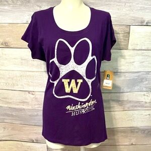UNIV OF WASHINGTON HUSKIES scoop neck tee XL